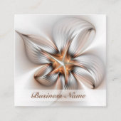 Floral Elegance Modern Abstract Fractal Art Vierkante Visitekaartje (Voorkant)