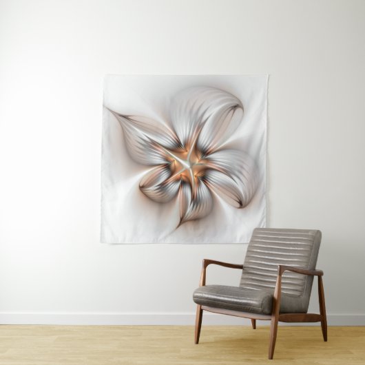 Floral Elegance Modern Abstract Fractal Art Wandkleed (In situ)