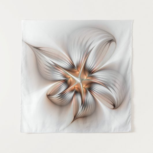 Floral Elegance Modern Abstract Fractal Art Wandkleed (Voorkant)