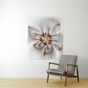 Floral Elegance Modern Abstract Fractal Art Wandkleed