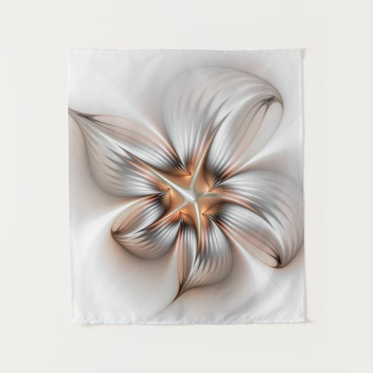 Floral Elegance Modern Abstract Fractal Art Wandkleed (Voorkant)