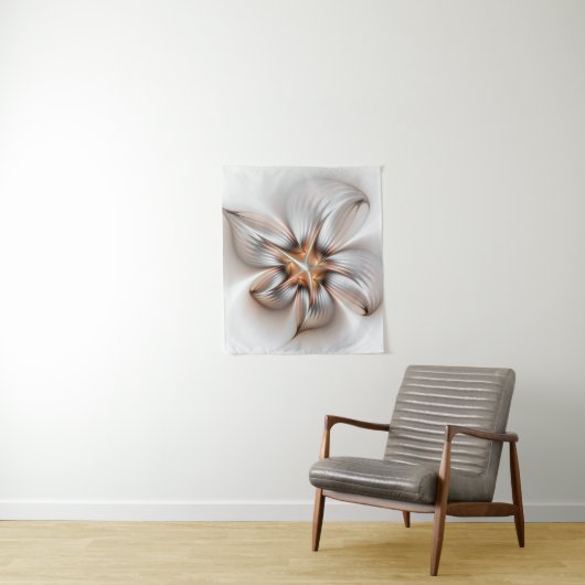 Floral Elegance Modern Abstract Fractal Art Wandkleed (In situ)