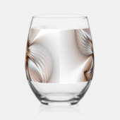 Floral Elegance Modern Abstract Fractal Art Wijnglas Zonder Voet (Rechts)
