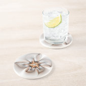 Floral Elegance Modern Abstract Fractal Art Zandsteen Onderzetter (Zijkant)