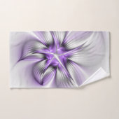 Floral Elegance Modern Abstract Violet Fractal Art Bad Handdoek (Handdoek)