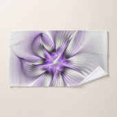 Floral Elegance Modern Abstract Violet Fractal Art Bad Handdoek (Handdoek)
