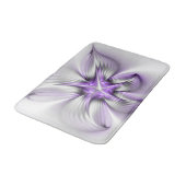 Floral Elegance Modern Abstract Violet Fractal Art Badmat (Gekanteld)