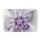 Floral Elegance Modern Abstract Violet Fractal Art Badmat (Voorkant)