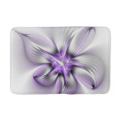 Floral Elegance Modern Abstract Violet Fractal Art Badmat (Voorkant)