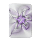 Floral Elegance Modern Abstract Violet Fractal Art Badmat (Voorkant Verticaal)