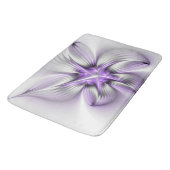 Floral Elegance Modern Abstract Violet Fractal Art Badmat (Gekanteld)