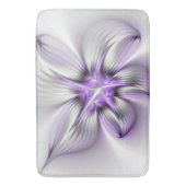 Floral Elegance Modern Abstract Violet Fractal Art Badmat (Voorkant Verticaal)
