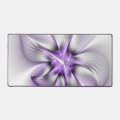 Floral Elegance Modern Abstract Violet Fractal Art Bureaumat (Voorkant)
