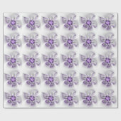 Floral Elegance Modern Abstract Violet Fractal Art Cadeaupapier (Vlak)