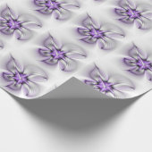 Floral Elegance Modern Abstract Violet Fractal Art Cadeaupapier (Hoek)