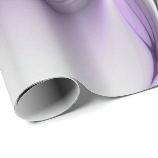Floral Elegance Modern Abstract Violet Fractal Art Cadeaupapier (Rol Hoek)
