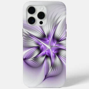 Floral Elegance Modern Abstract Violet Fractal Art iPhone 15 Pro Max Hoesje