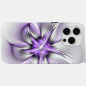 Floral Elegance Modern Abstract Violet Fractal Art Case-Mate iPhone Case (Achterkant (horizontaal))