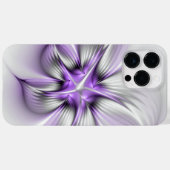 Floral Elegance Modern Abstract Violet Fractal Art Case-Mate iPhone Case (Achterkant (horizontaal))