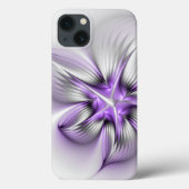Floral Elegance Modern Abstract Violet Fractal Art Case-Mate iPhone Case (Achterkant)