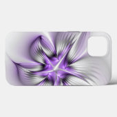 Floral Elegance Modern Abstract Violet Fractal Art Case-Mate iPhone Case (Achterkant (horizontaal))