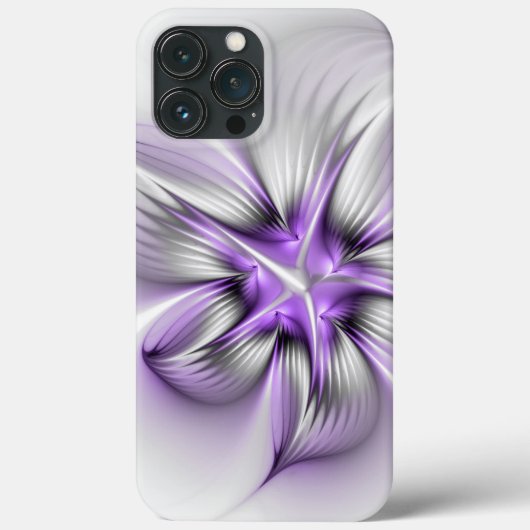 Floral Elegance Modern Abstract Violet Fractal Art Case-Mate iPhone Case (Achterkant)