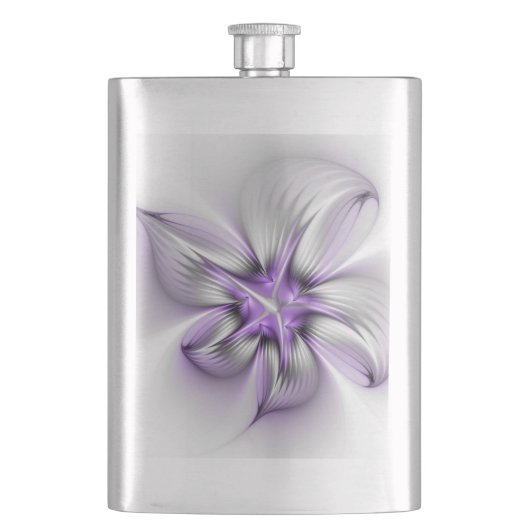 Floral Elegance Modern Abstract Violet Fractal Art Flacon (Voorkant)