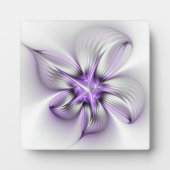 Floral Elegance Modern Abstract Violet Fractal Art Fotoplaat (Voorkant)