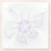 Floral Elegance Modern Abstract Violet Fractal Art Glazen Onderzetter (Achterkant)