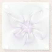 Floral Elegance Modern Abstract Violet Fractal Art Glazen Onderzetter (Achterkant)