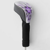 Floral Elegance Modern Abstract Violet Fractal Art Golfheadcover (Schuin)