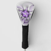 Floral Elegance Modern Abstract Violet Fractal Art Golfheadcover (Voorkant)