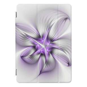 Floral Elegance Modern Abstract Violet Fractal Art iPad Pro Cover