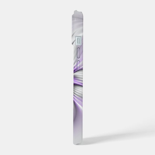 Floral Elegance Modern Abstract Violet Fractal Art iPhone 15 Case (Linkerkant)