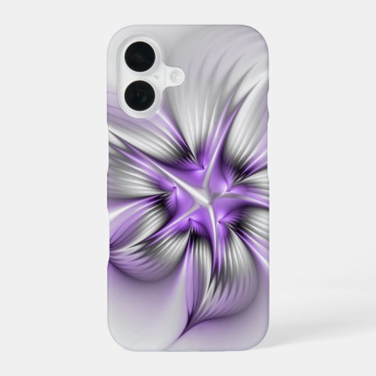 Floral Elegance Modern Abstract Violet Fractal Art iPhone 16 Hoesje (Achterkant)