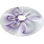 Floral Elegance Modern Abstract Violet Fractal Art Kerstboom Rok (Gekanteld)