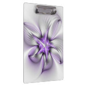 Floral Elegance Modern Abstract Violet Fractal Art Klembord (Rechts)