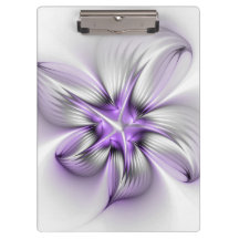 Floral Elegance Modern Abstract Violet Fractal Art