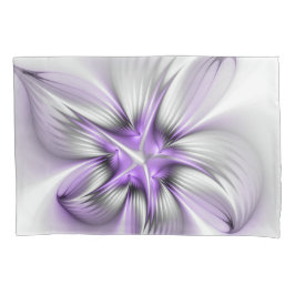 Floral Elegance Modern Abstract Violet Fractal Art Kussensloop