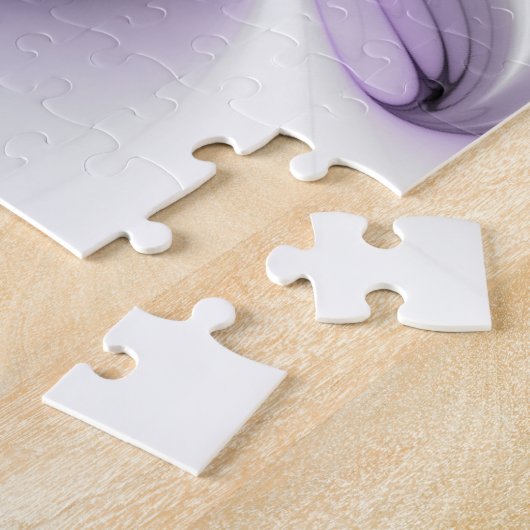 Floral Elegance Modern Abstract Violet Fractal Art Legpuzzel (Zijkant)