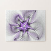 Floral Elegance Modern Abstract Violet Fractal Art Legpuzzel (Horizontaal)