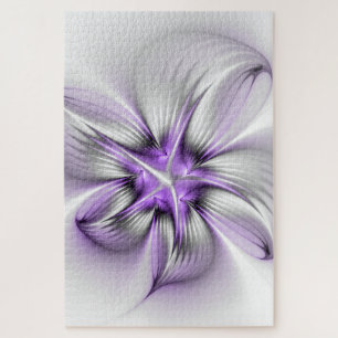 Floral Elegance Modern Abstract Violet Fractal Art Legpuzzel