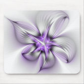 Floral Elegance Modern Abstract Violet Fractal Art Muismat (Voorkant)