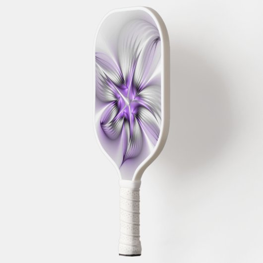 Floral Elegance Modern Abstract Violet Fractal Art Pickleball Paddle (Links)