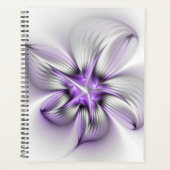 Floral Elegance Modern Abstract Violet Fractal Art Planner (Voorkant)