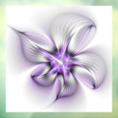 Floral Elegance Modern Abstract Violet Fractal Art Raamsticker (Vel 3)