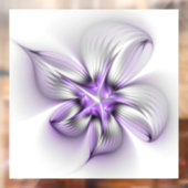 Floral Elegance Modern Abstract Violet Fractal Art Raamsticker (Vel 2)