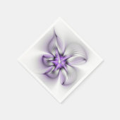 Floral Elegance Modern Abstract Violet Fractal Art Servet (Hoek)