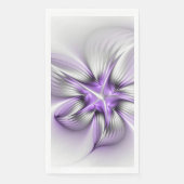 Floral Elegance Modern Abstract Violet Fractal Art Servet (Voorkant)