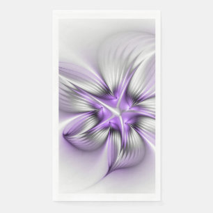 Floral Elegance Modern Abstract Violet Fractal Art Servet
